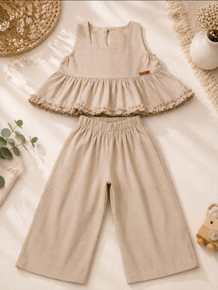Conjunto de Lino con Volados de Nena - Imagen 3