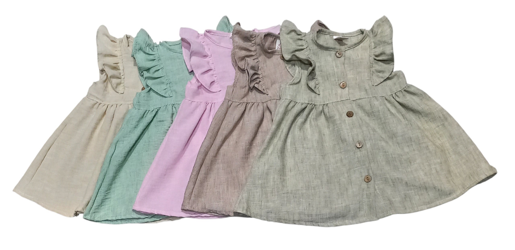 Vestidos de Lino con Volados y Botones de Beba - Imagen 3