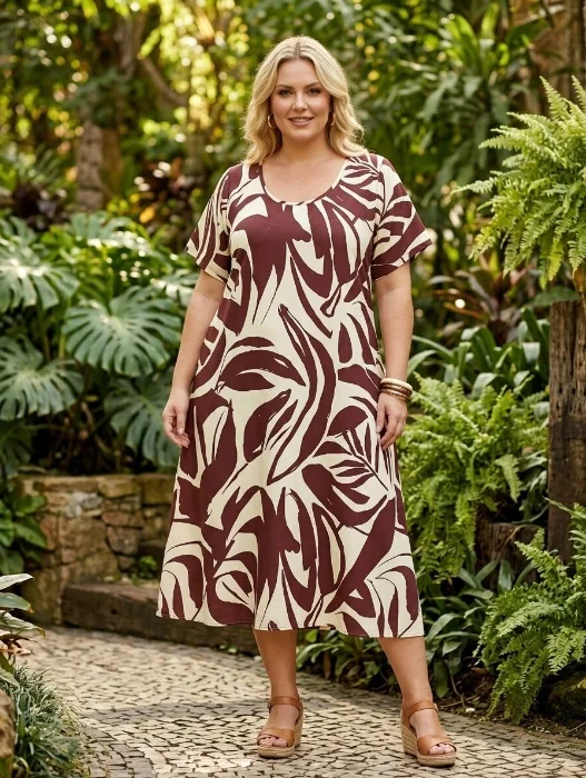 Vestidos con Manga Talles Grandes Fibrana Poplin Importado