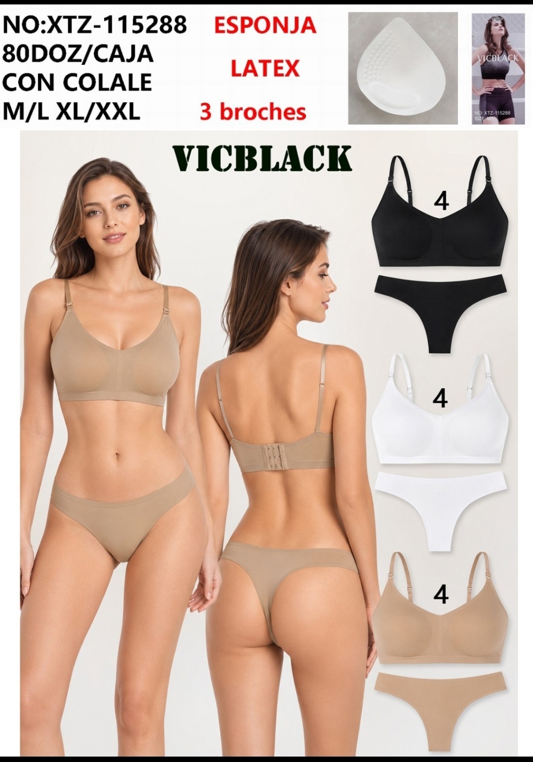 Conjunto Dos Piezas Vicblack 3 Colores - Imagen 2