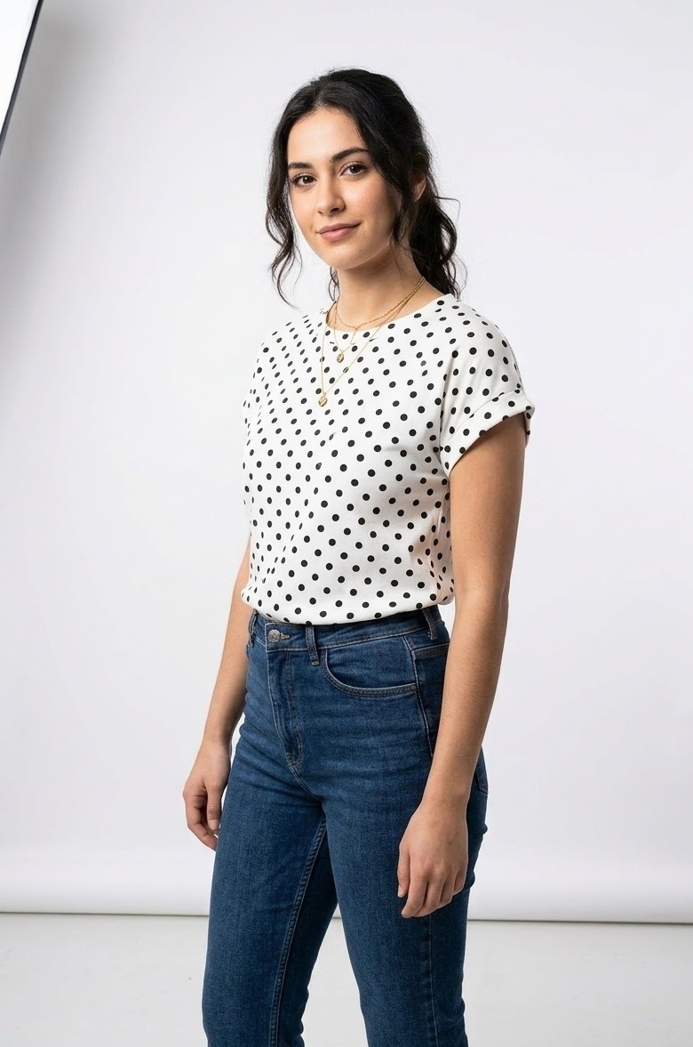 Remera Japonesa Lunares de Modal Viscosa!!! - Imagen 3