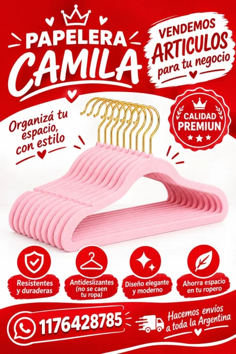 Percha Terciopelo Rosa