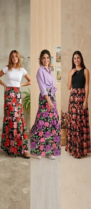 Polleras de Lino Estampados