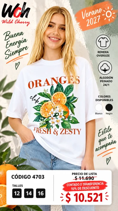 Codigo 4703 Remera Oversize Teens
