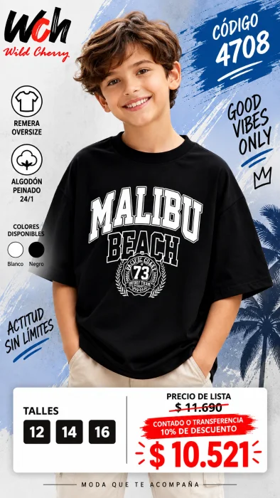 Codigo 4708 Remera Oversize Teens