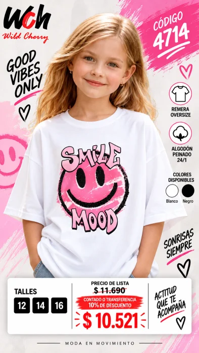 Codigo 4714 Remera Oversize Teens