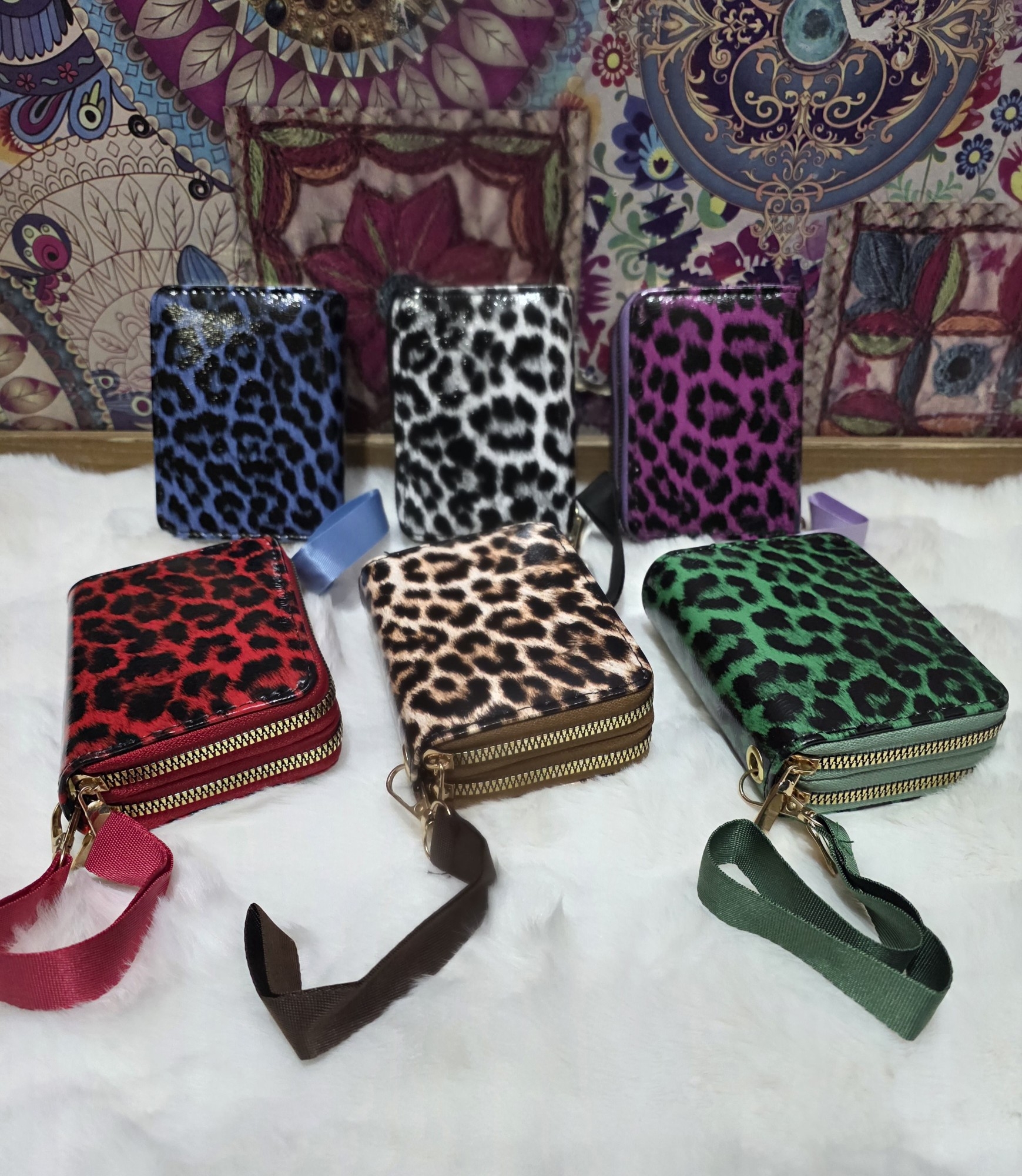 Nuevo Ingreso de Hermosas Billetera Animal Print Doble Cierre Mediana - Imagen 1