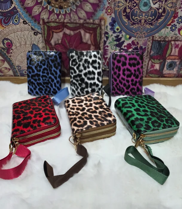 Nuevo Ingreso de Hermosas Billetera Animal Print  Doble Cierre Mediana