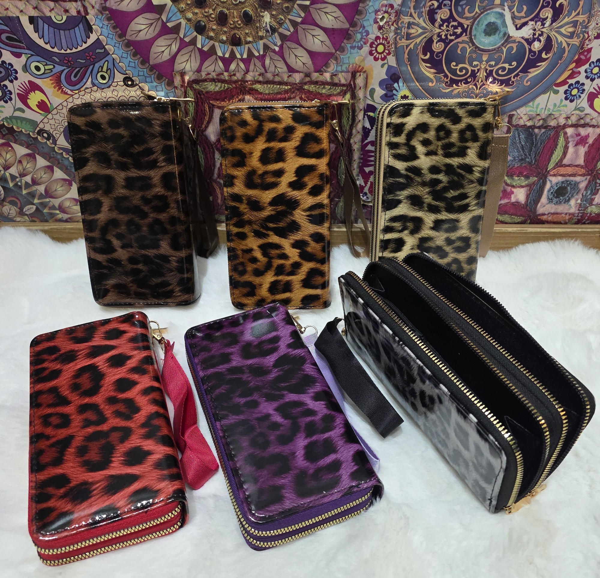 Nuevo Ingreso de Hermosas Billetera Animal Print Doble Cierre Grande - Imagen 2