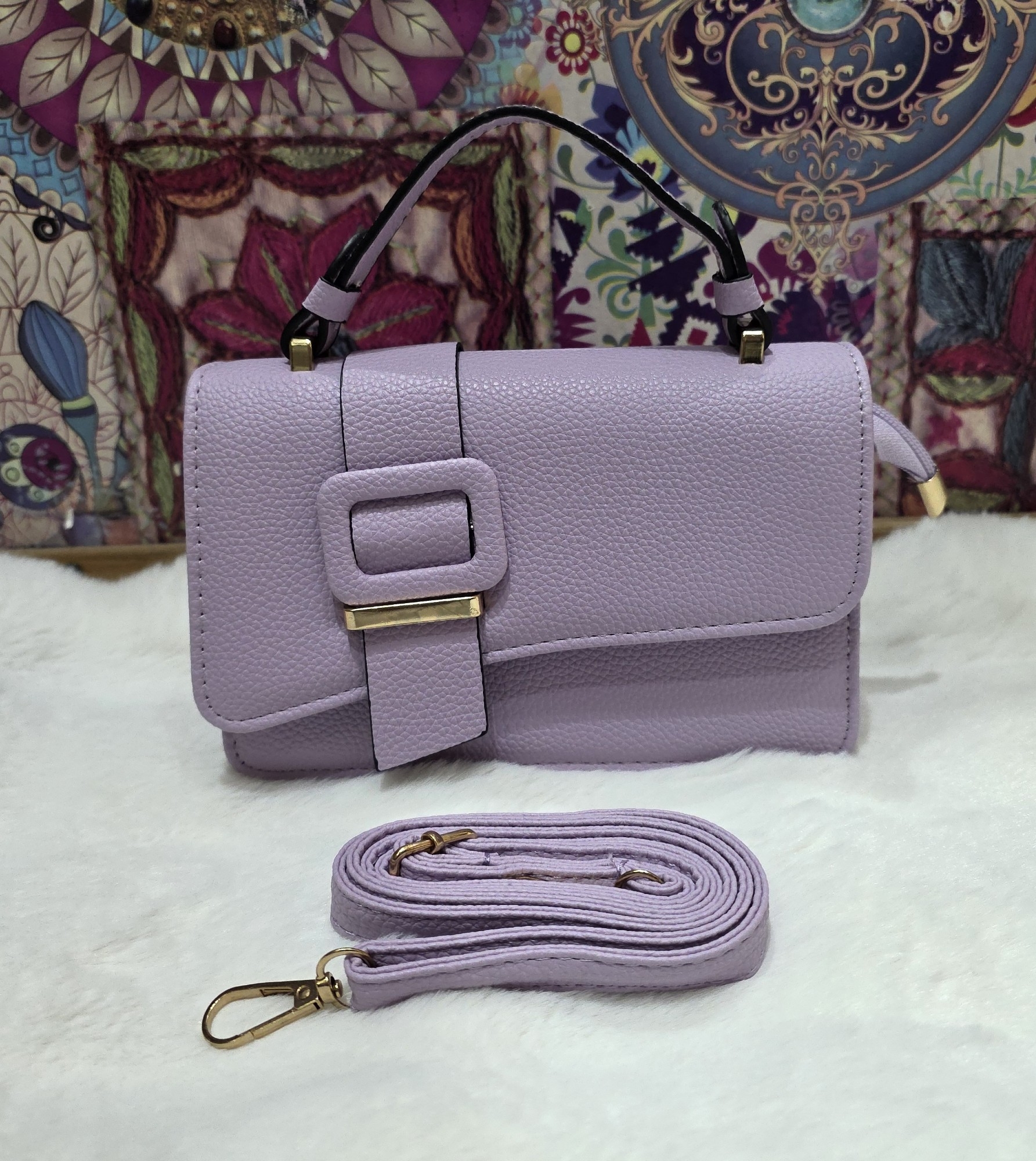 Nuevo Ingreso Morral de Cuero Pu con Tira Larga Desmontable- Regulable - Imagen 2