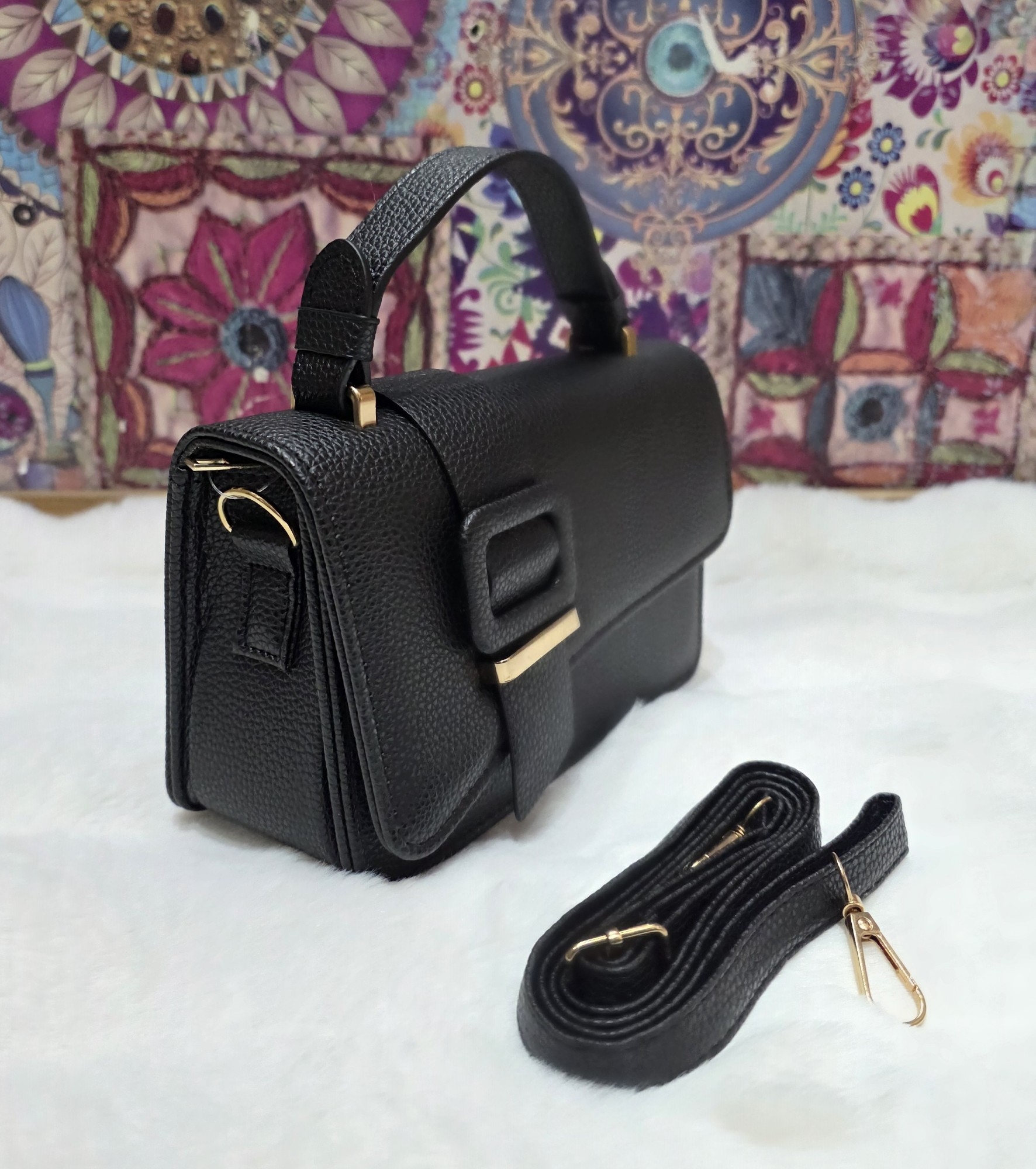 Nuevo Ingreso Morral de Cuero Pu con Tira Larga Desmontable- Regulable - Imagen 4