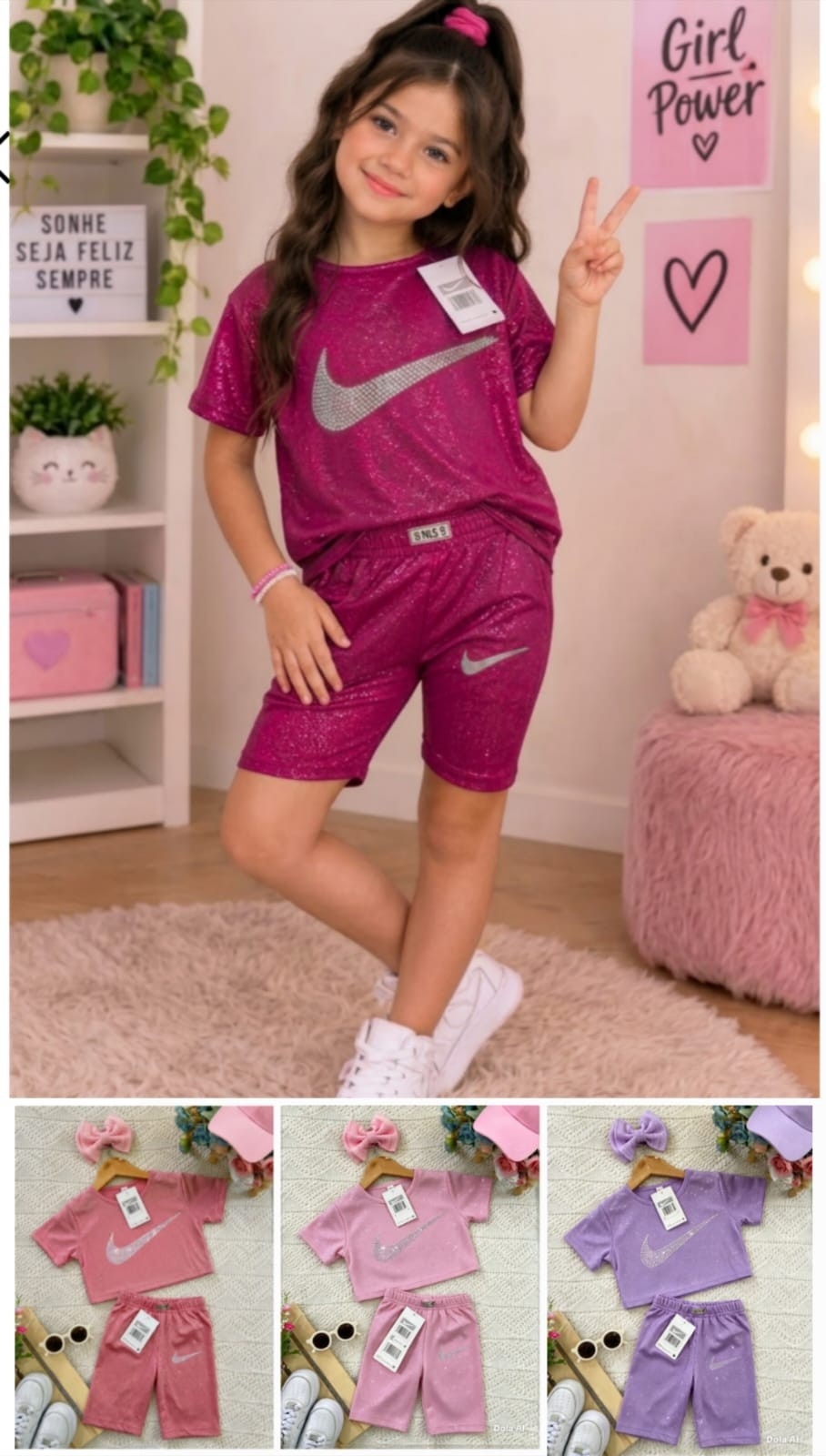 Conjuntos Nena Biker + Remera en Lycra 40 - Imagen 3