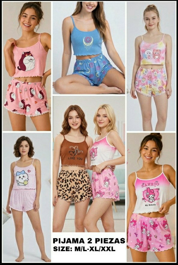 Pijamas Short y Musculosa - Imagen 2