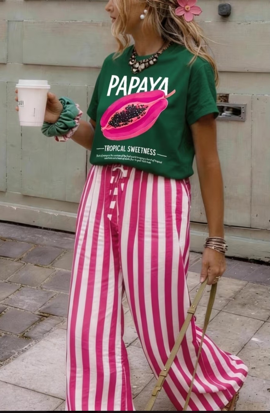 Conjuntos Frutas con Pantalon Largo Rayado - Imagen 2