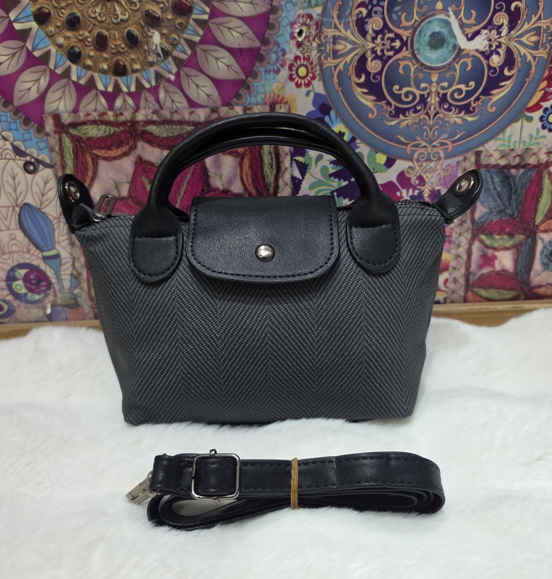 Hermosas Carteritas Morral de Cuero Pu Excelente Calidad con Tira Larga Regulable - Imagen 1