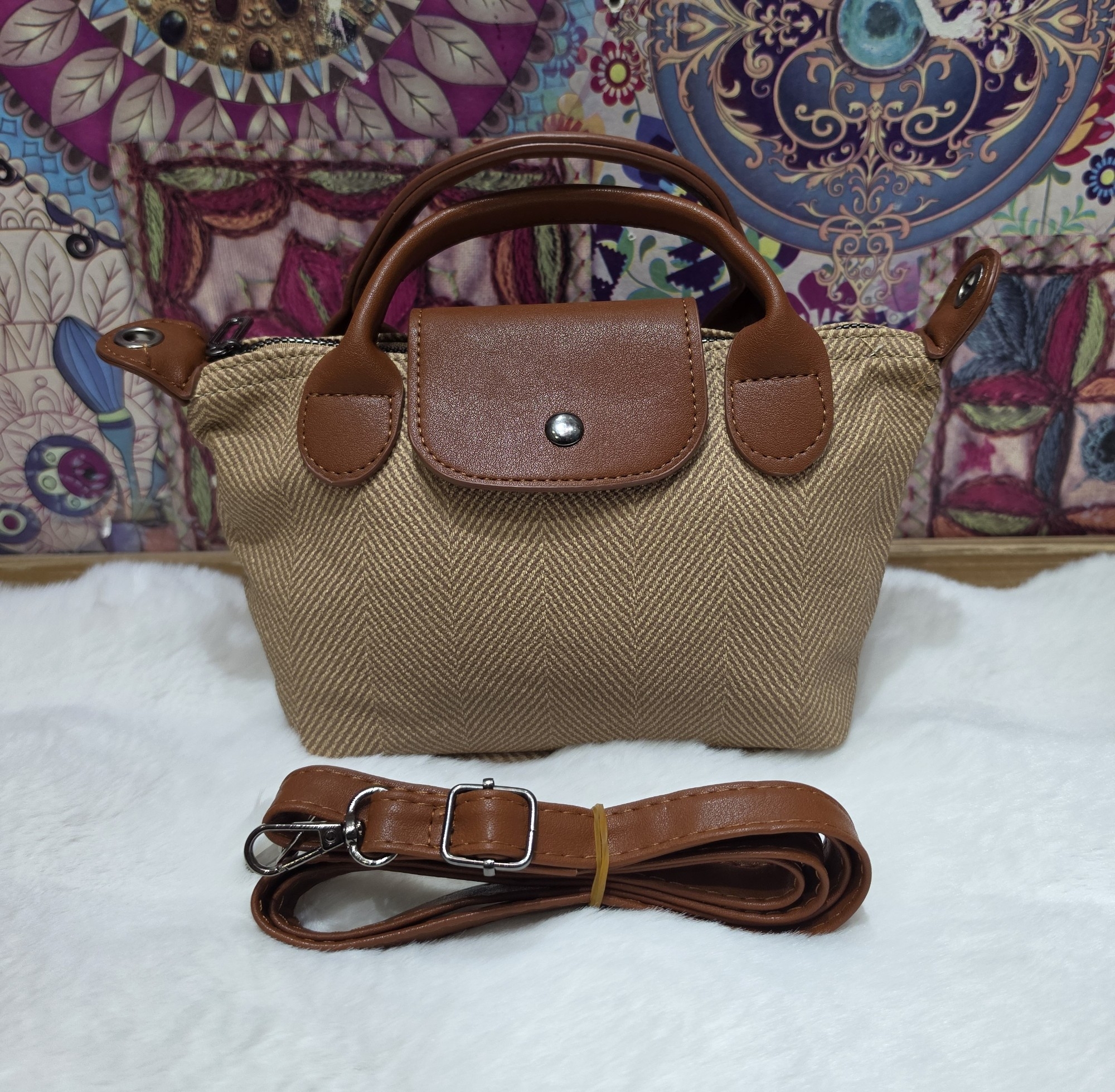 Hermosas Carteritas Morral de Cuero Pu Excelente Calidad con Tira Larga Regulable - Imagen 2