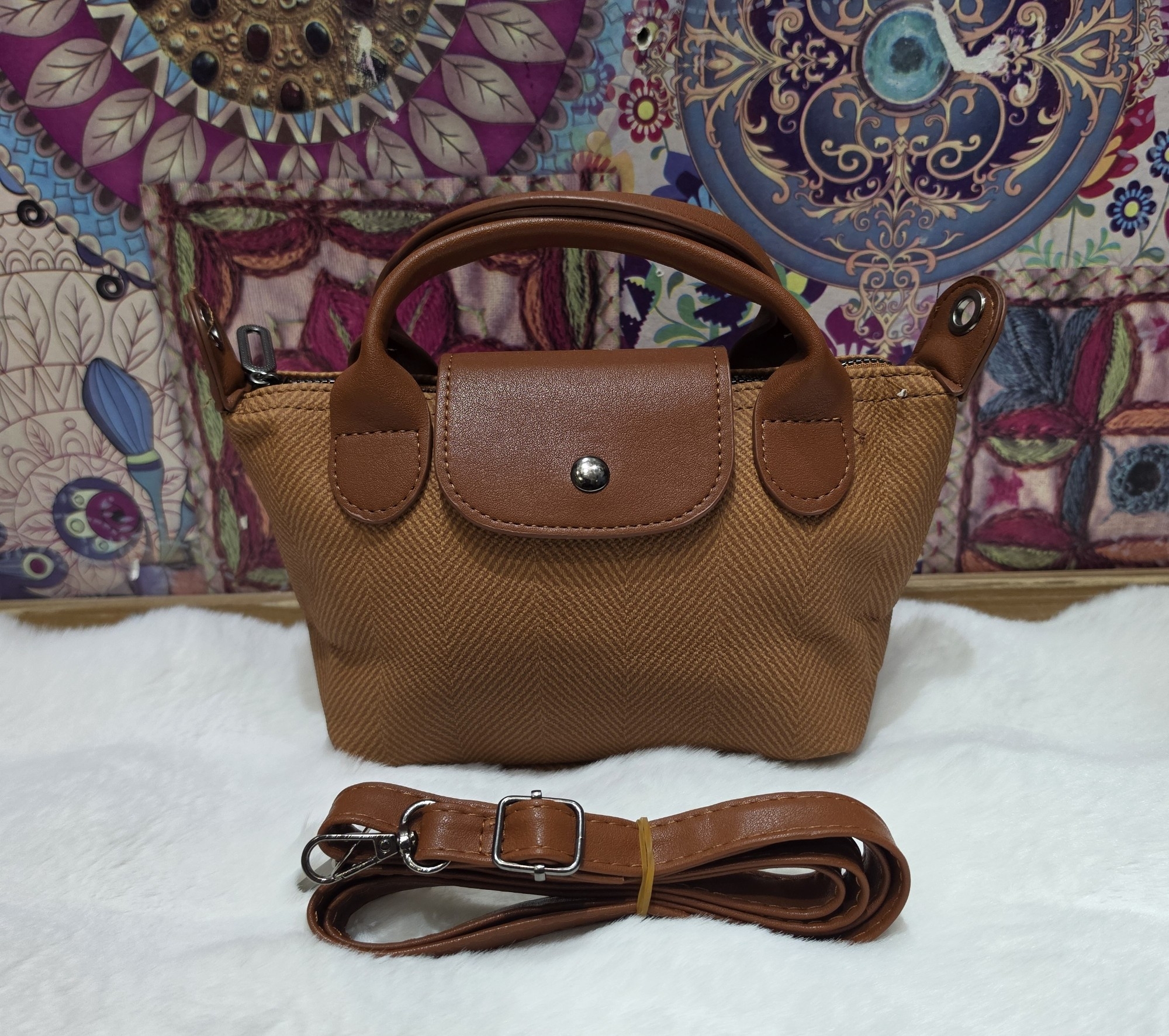 Hermosas Carteritas Morral de Cuero Pu Excelente Calidad con Tira Larga Regulable - Imagen 3