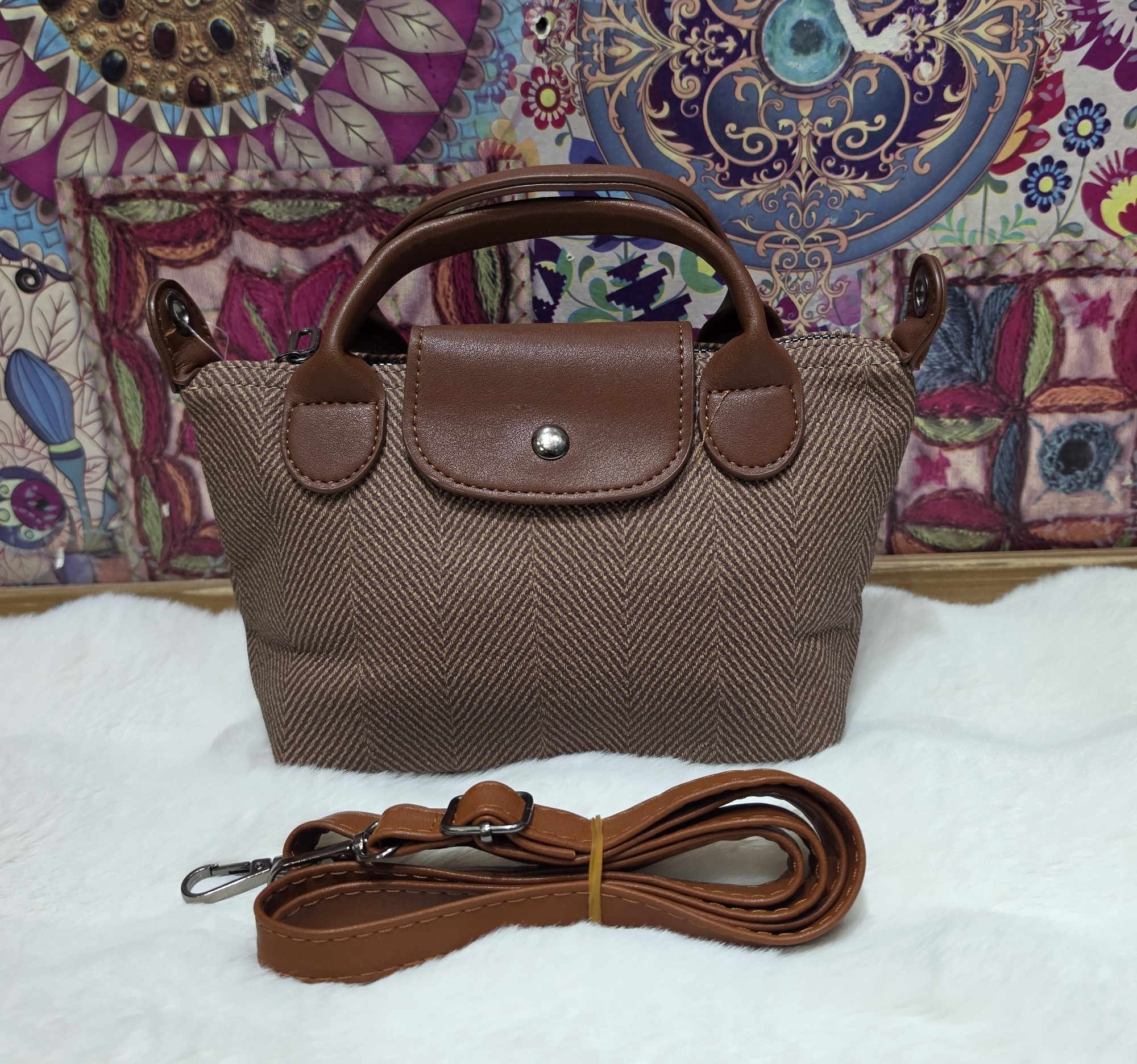 Hermosas Carteritas Morral de Cuero Pu Excelente Calidad con Tira Larga Regulable - Imagen 5