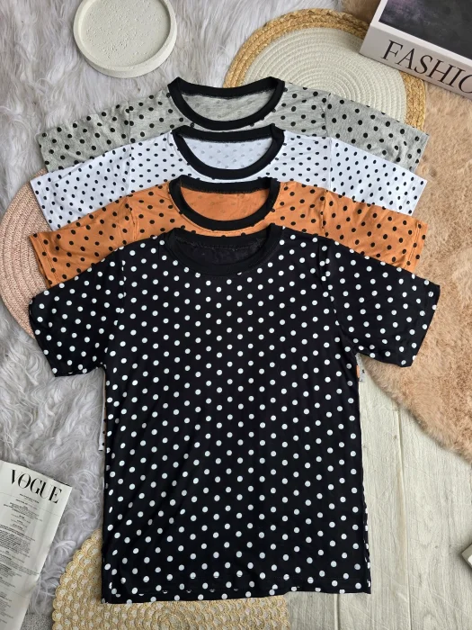 Remera Lunares Combinada