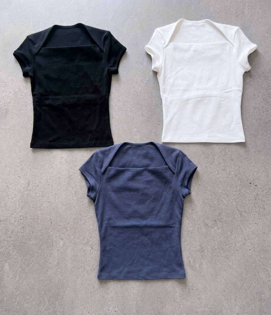 Remera Escote Cuadrado Manga Japonesa Modal Halter - Imagen 2