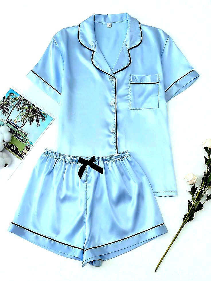 Pijama Infantil Niñas Saten Importado Conjunto Verano Suave Elegante - Imagen 2