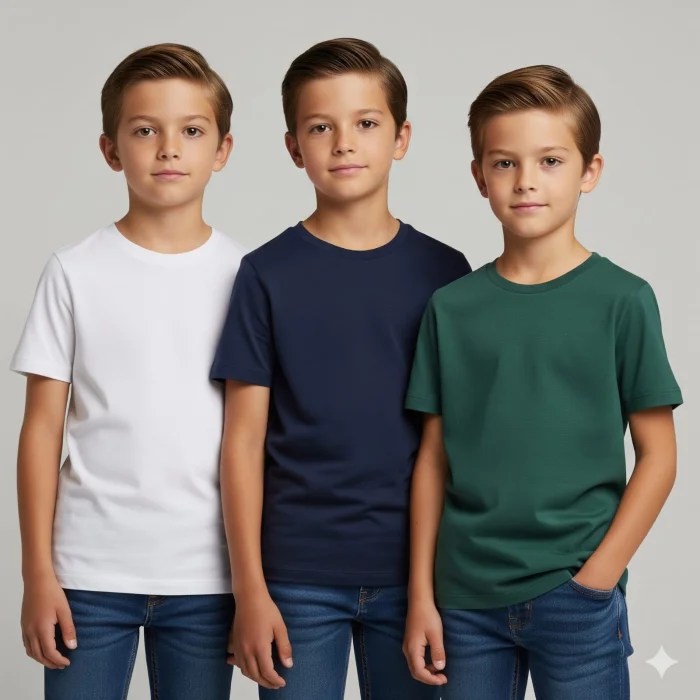 Remeras de Niños Lisas en Algodón Peinado
