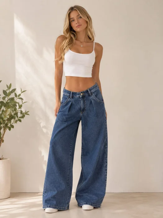 Wide Leg Tiro Medio