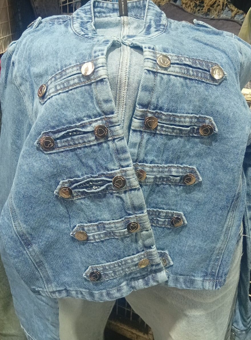 Campera Jean Napoleon Dama Chamarra Chaqueta Denim Botones Mujer Mayoristas Hotsale - Imagen 3