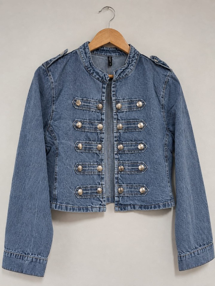 Campera Napoleón Jean Chamarra Chaqueta Denim Dama Mujer Denim Mayoristas Hotsale - Imagen 1
