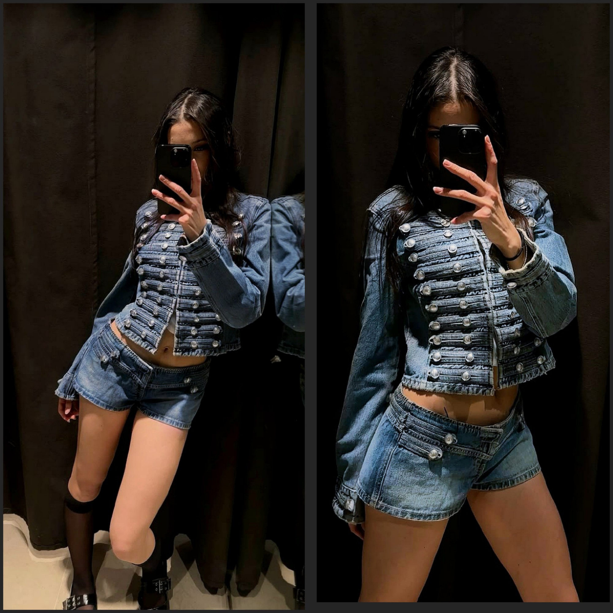 Campera Napoleón Jean Chamarra Chaqueta Denim Dama Mujer Denim Mayoristas Hotsale - Imagen 3