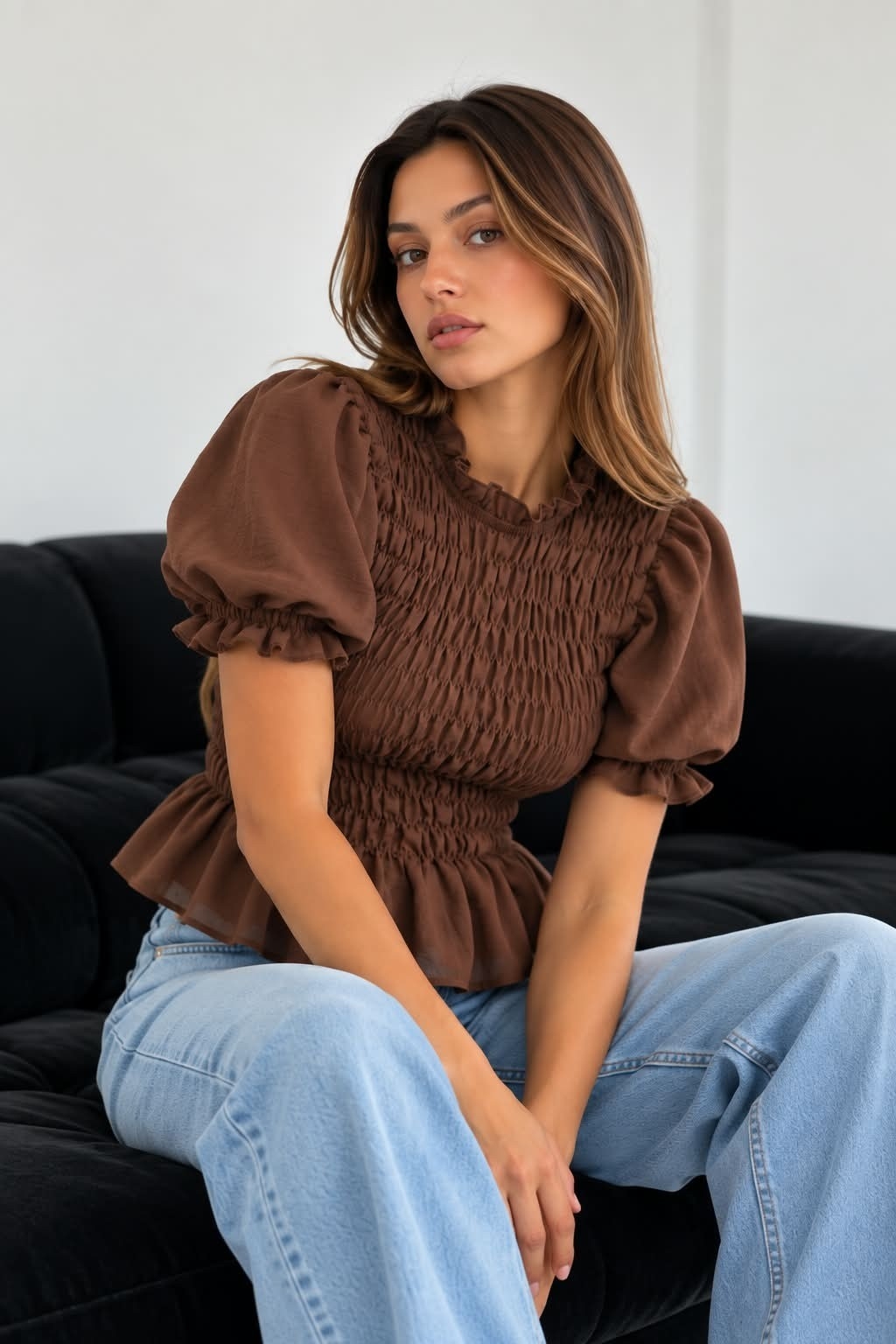 Blusa Frunce Cuello Alto - Imagen 2