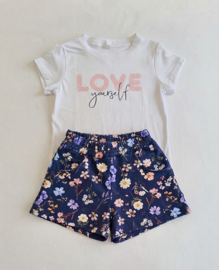 Conjuntos para Niñas(remera Algodón y Short Rústico con Lycra) - Imagen 2
