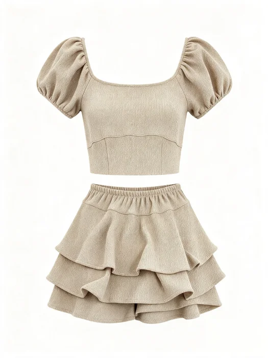 Conjunto de Dama,falda Short y Su Blusa