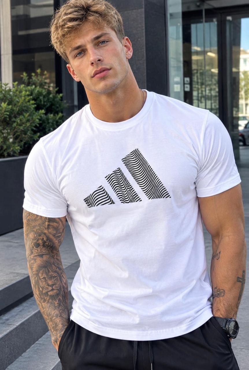 Remera Adi Barra Trama Algodon Peinado Premium - Imagen 5
