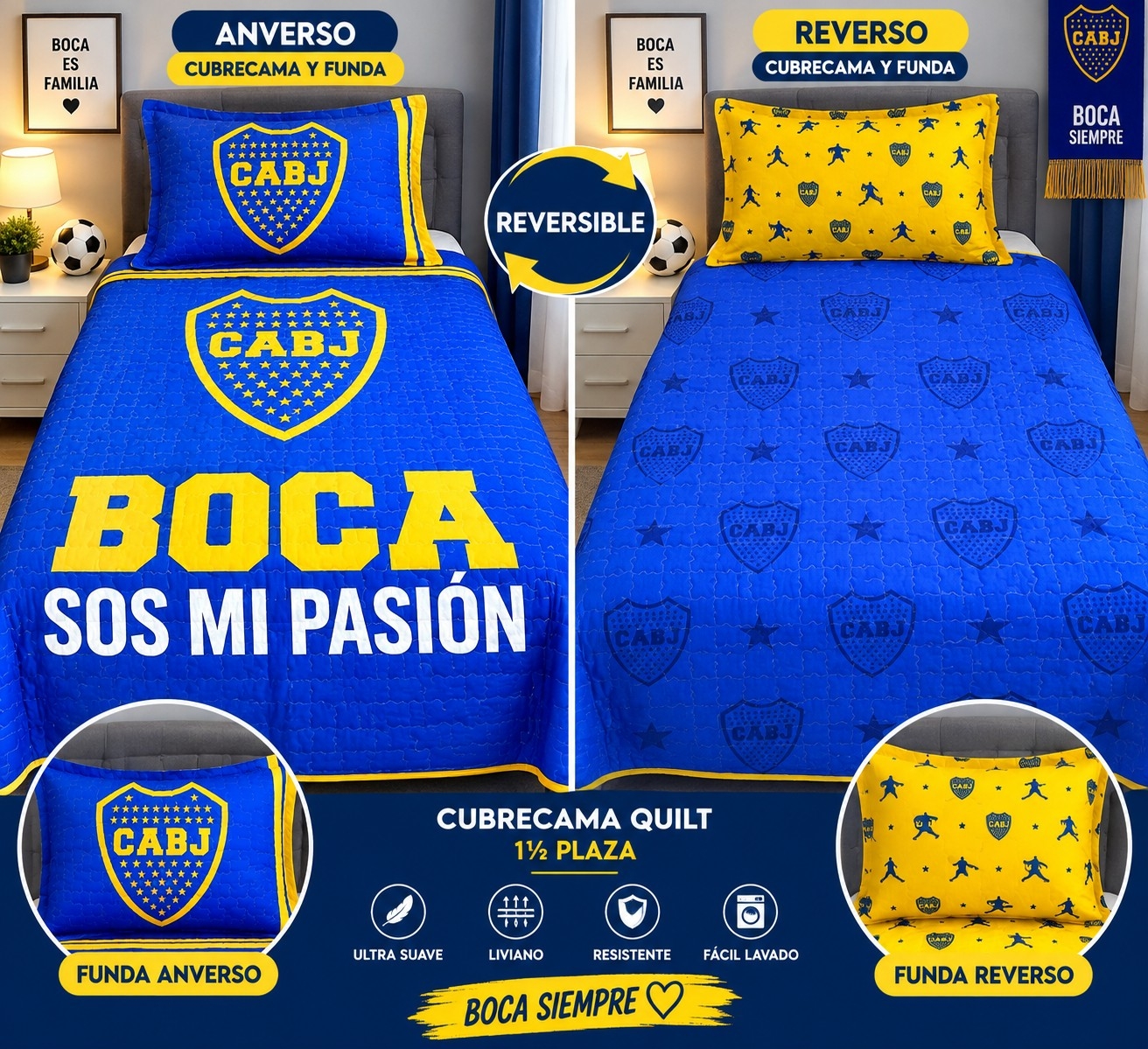 Cubrecama de Boca 1.5p - Imagen 2
