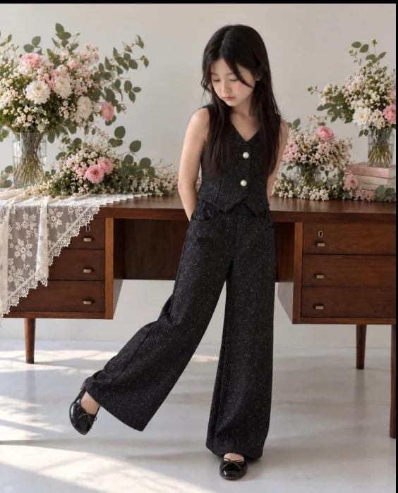 Conjunto Sastrero Chaleco y Pantalo con Brillo Talle 6 al 16.