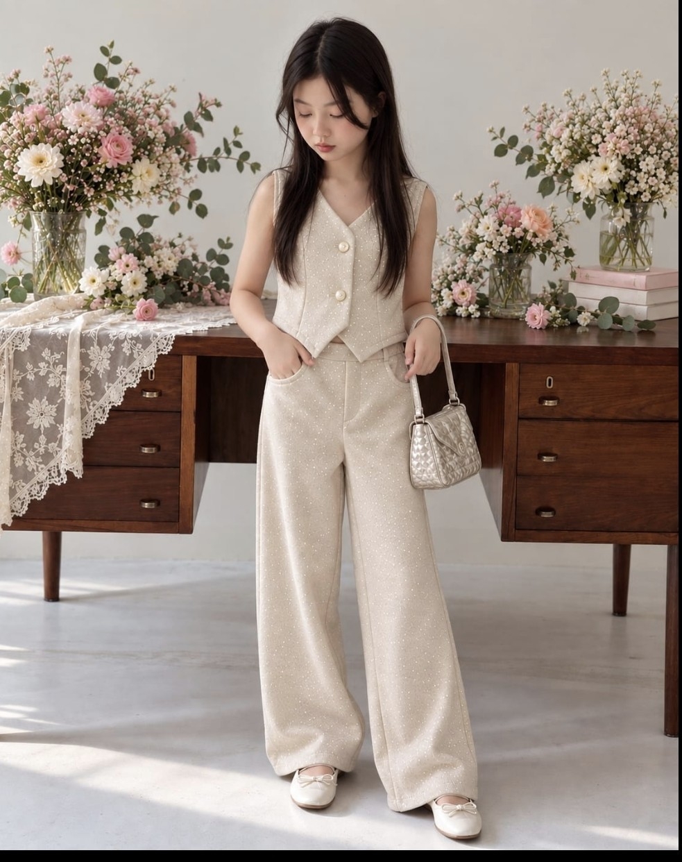 Conjunto Sastrero Chaleco y Pantalo con Brillo Talle 6 al 16. - Imagen 4