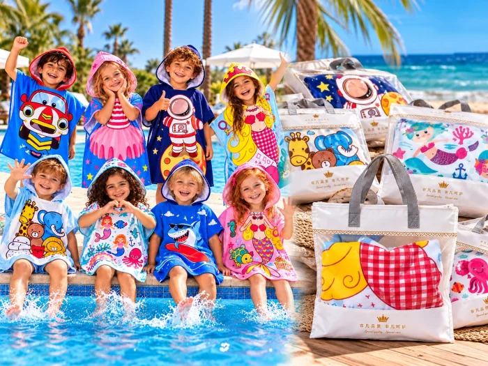 Poncho Infantil "toalla Towell" Surtido en Diseños en Bolsita de Regalo