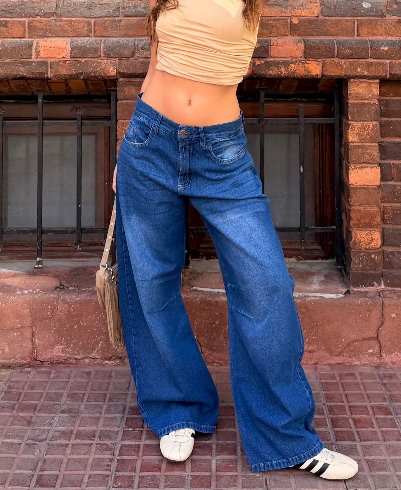 'art 254-2' 36 al 46 Maxi Wide Leg Azul Localizado + Bigotes "trend" - Imagen 1