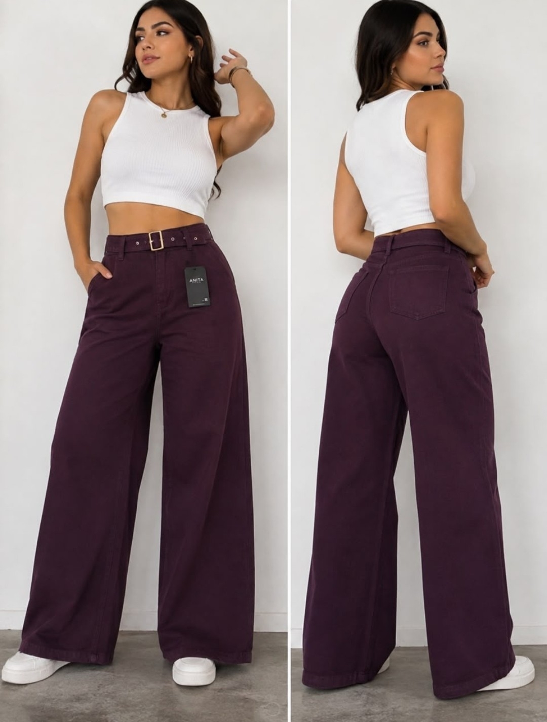 Jeans Palazos con Cinturón - Imagen 4