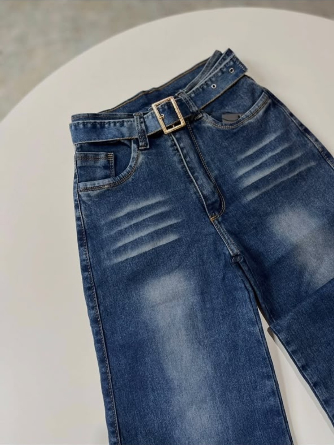 Jeans Palazo con Cinturon - Imagen 5