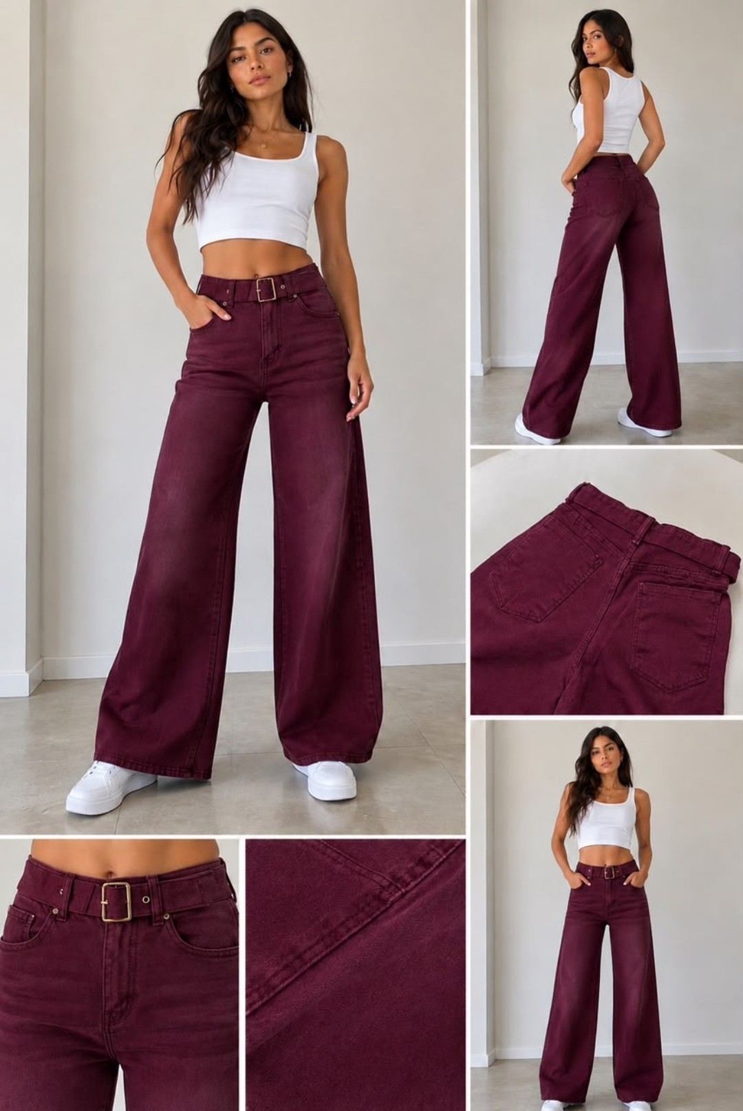Jeans Palazo con Cinturon - Imagen 3