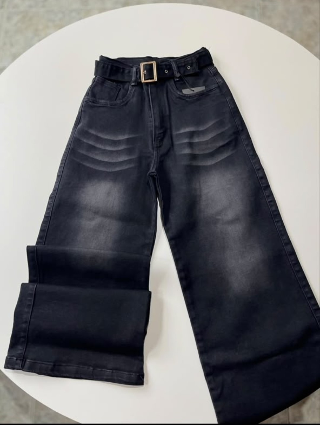 Jeans Palazo con Cinturon - Imagen 4