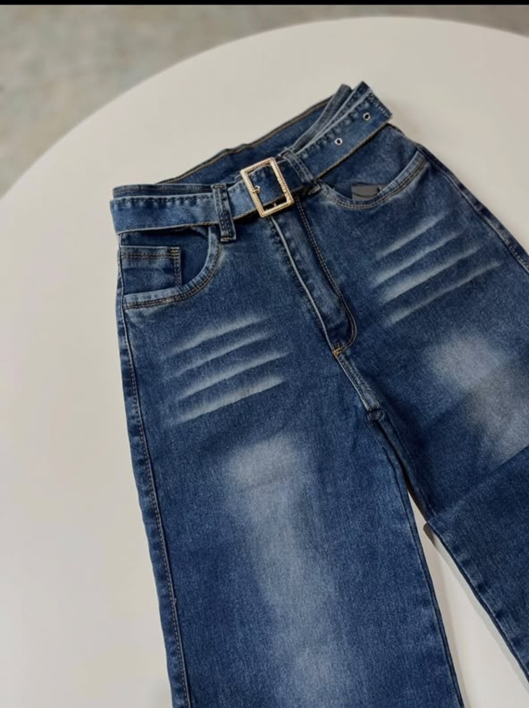 Jeans Palazo con Cinturon - Imagen 6