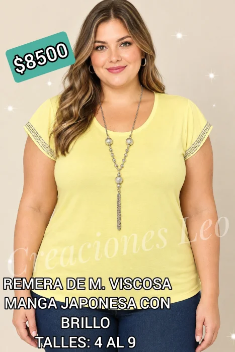 Remera de Modal Viscosa Brillo en la Manga