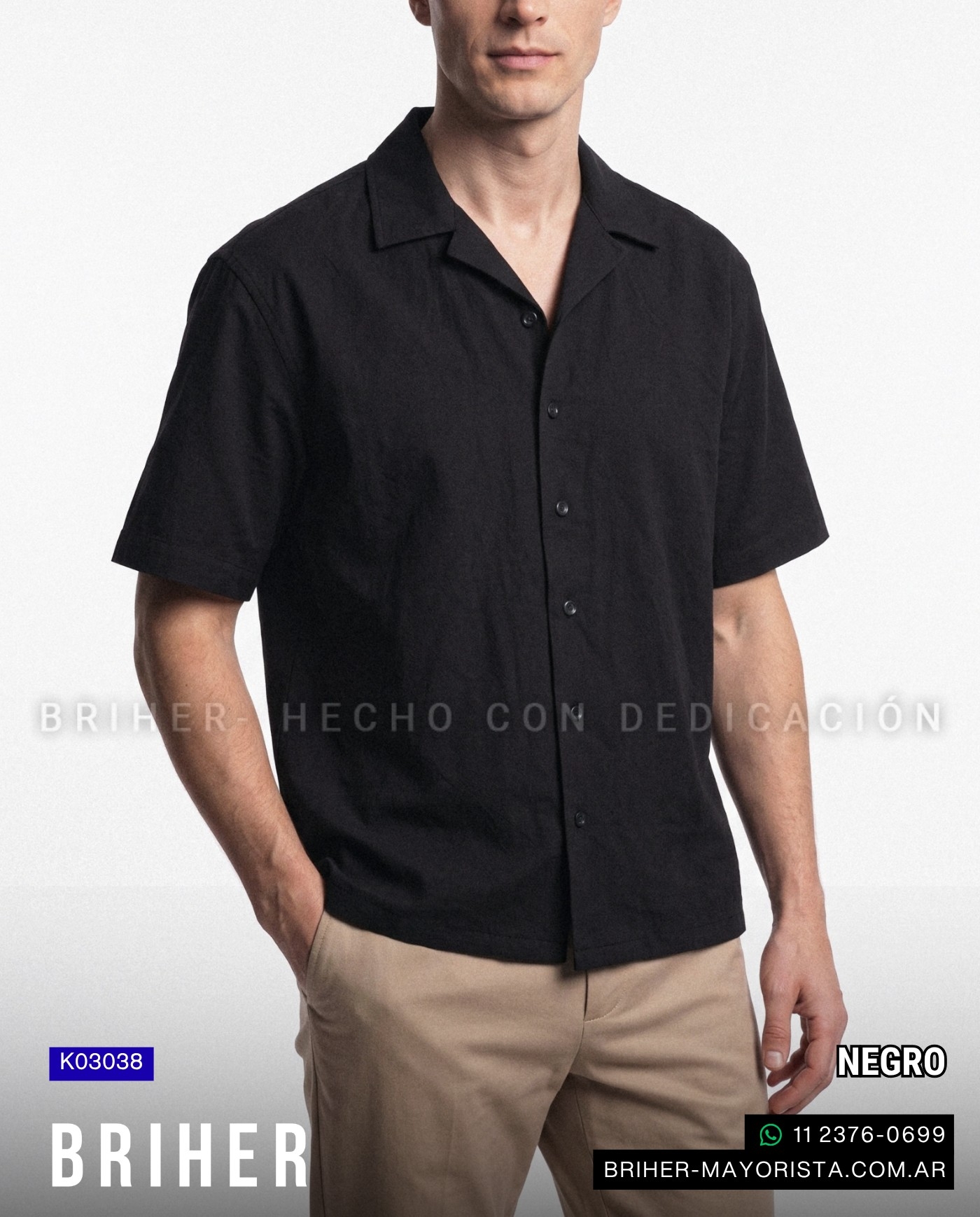 Camisa de Hombre Veraniega Algodón - Imagen 5
