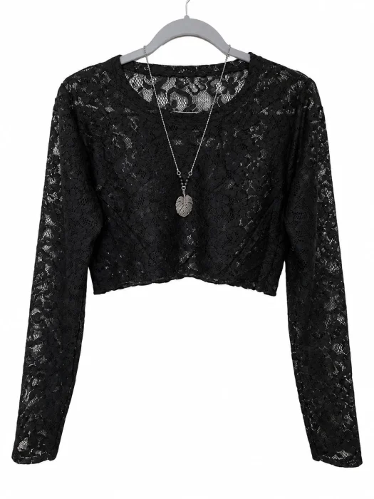 Promo 2×9mil Camiseta Crop Encaje