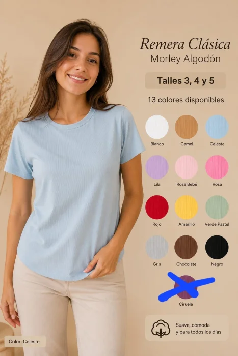 Remeras Bacicas Tela Morley