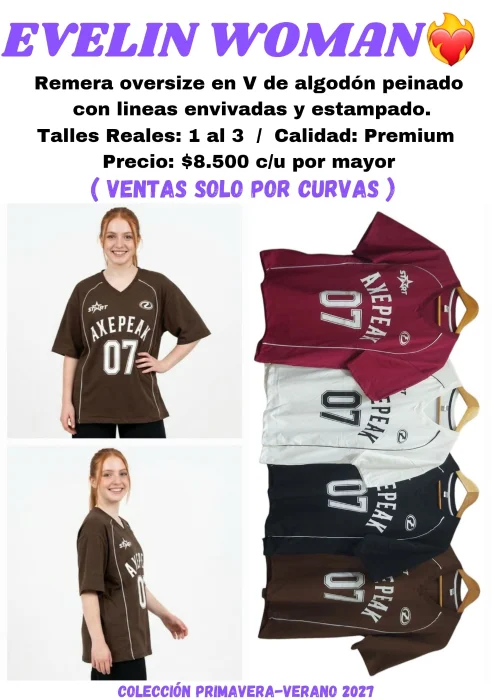 Remera Oversize  en V con Líneas 07