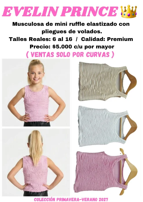 Musculosa con Pliegues y Volados